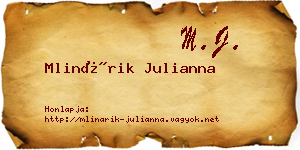 Mlinárik Julianna névjegykártya